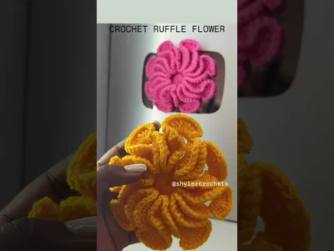Crochet ruffle flower #shylercrochets #crochet #diy #handmade #crochetflower