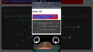 Change webpage title dynamically using visibilitychange event to detect tab switching