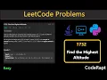 Find the Highest Altitude Leetcode Q 1732 Python C Java LeetCode Daily Challenges
