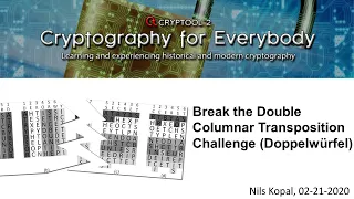 Break the Double Columnar Transposition Challenge Doppelwurfel