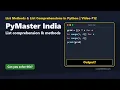 List Methods List Comprehensions in Python PyMaster India Python A to Z