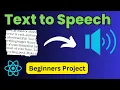 Text to Speech App using React React project for Beginners Text to Speech React app