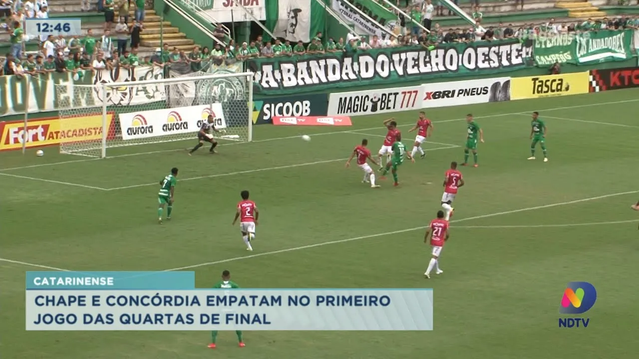 Chape e Concórdia empatam no primeiro jogo das quartas de final do Campeonato Catarinense