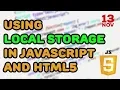 Using Local Storage in JavaScript and HTML5 to save a temporary data