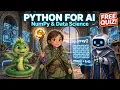 Python for AI NumPy Arrays Mean Sum Max Min - Pythoria Quest 9