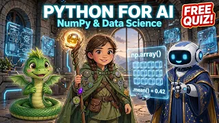Python for AI NumPy Arrays Mean Sum Max Min - Pythoria Quest 9