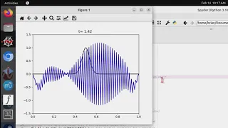 Testing Python Solution to the 1d Linear Wave Equation Leapfrog Integration
