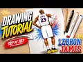 How to draw Lebron James in Philadelphia 76ers jersey