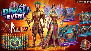 Diwali Event Free Fire 2026🔥🥳|2 Free Magic Cube|OB55 Items Review|Free Fire New Event| ff new event