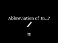 Abbreviation of in Unit of Measurements