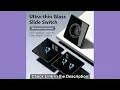 Ultra Thin Tempered Black Glass Slide Switch Socket EU UK 86mm Standard Outlet Minimalist Luxury