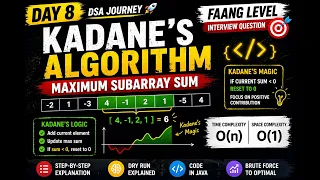 Kadane s Algorithm Explained Maximum Subarray Sum FAANG Interview Level