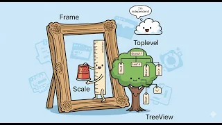 Frame Scale TreeView and the Toplevel widget in python tkinter