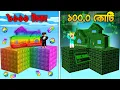 Hacker vs Rainbow Skyblock Battle in Minecraft