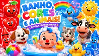 Canções para crianças (15min) | Cores primárias  tomar banho 🐣🐥 ...Um Herói do Coração ❤️