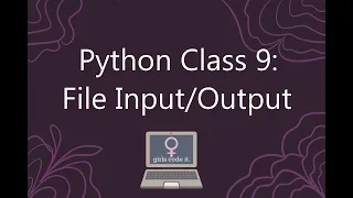 Python Session 9 File