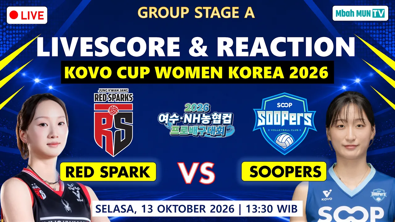 🔴KOVO CUP 2026 ! RED SPARK VS SOOPERS LIVE SCORE & LIVE REACTION KOVO CUP NH WOMEN VOLLEYBALL 2026