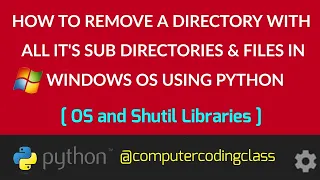 How to Remove Directory with Files in Python How to Remove Folder with Files in Python Python 3