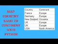 Map Country Names To Continent Pycountry-convert ISO 3116-1 Python