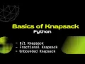 Basics of Knapsack Dynamic Programming Python