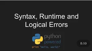 Syntax runtime semantic errors in python python3 tautorials programing tech rockers