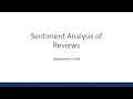 Deployment of Sentiment Analysis Model using Flask