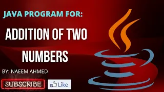 Addition of two numbers in java without user input Using Codingna