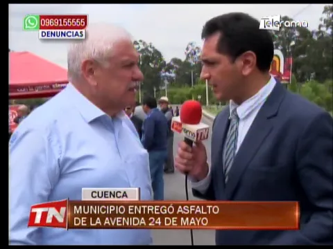 Municipio entregó asfalto de la avenida 24 de Mayo