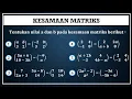 Kesamaan Matriks + Latihan Soal