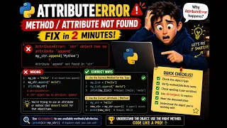 Python AttributeError Solution Debug Object Methods Attributes Instantly