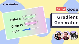 Live-code a JavaScript gradient generator with us HTML CSS JavaScript