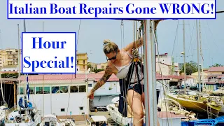 Episode 222 – Hour Special! Noisy Italian BoatYard, Engine Service and Horrifying Bodged Repairs!