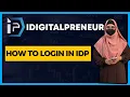 How to login in IDigitalPreneur IDP Website Live