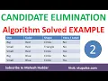 2 Candidate Elimination Algorithm Solved Example - 2 Machine Learning by Mahesh Huddar