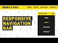 Responsive Mobile Navbar Menu Tutorial with HTML CSS and Javascript