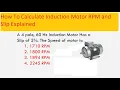 How To Calculate Induction Motor RPM and motor slip explained with animation