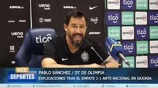 ¡ESTALLÓ VITAMINA SÁNCHEZ! LA DURA AUTOCRÍTICA DEL DT DE OLIMPIA TRAS IGUALAR 1-1 CON NACIONAL