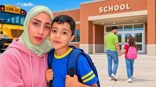 أول يوم لتيما ورضا بالمدرسة😭ردة فعلها مؤثرة