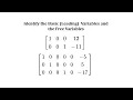 Determine Basic Leading Variables and Free Variables Given a Matrix in RREF