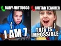 BABY VIRTUOSO pretending to be a BEGINNER on GUITAR LESSONS