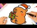HOW TO DRAW A CUTE CAPYBARA EASY