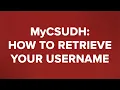 MyCSUDH How to Retrieve Your Username