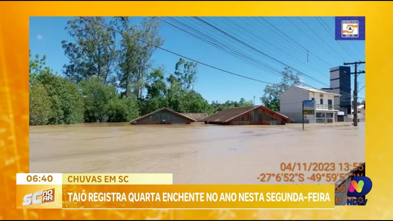 Chuvas em Taió: nova enchente afeta 25 Famílias