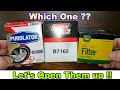PurolatorL10241 Oil Filter vs Baldwin B7165 Oil Filter vs John Deere AM125424 Oil Filter Cut Open
