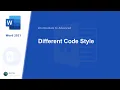 - Different VBA Coding Style in Microsoft Word
