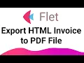 Flet Tutorial - Export HTML Invoice to PDF