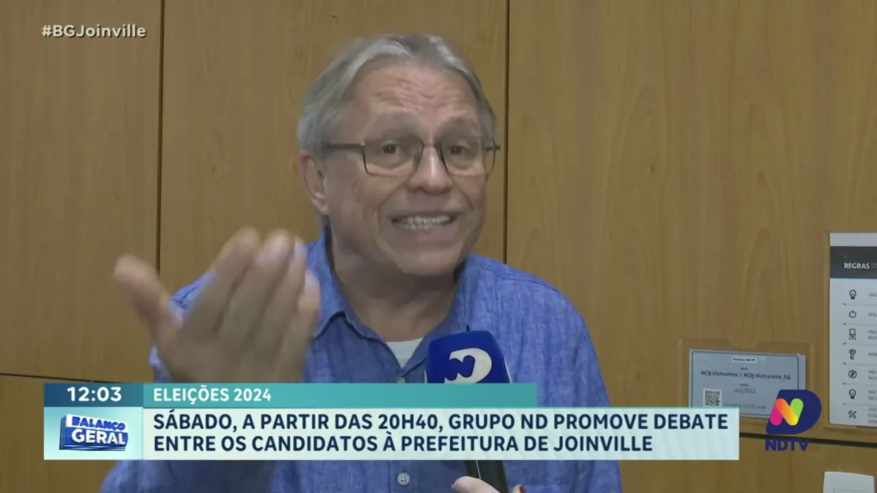 Eleições 2024. Sábado às 20h40, Gurpo ND promove debate com candidatos à prefeitura de Joinville