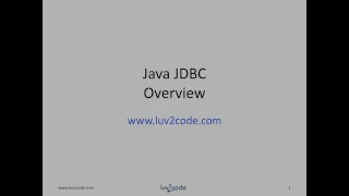Java JDBC Tutorial Part 0 Overview