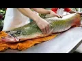 Lagu Thais eten - Reusachtig Rivier Monster Amazone vis ceviche Bangkok zeevruchten Thailand