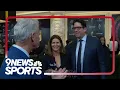 Ed Lisa McCaffrey walk red carpet at NFL Honors show